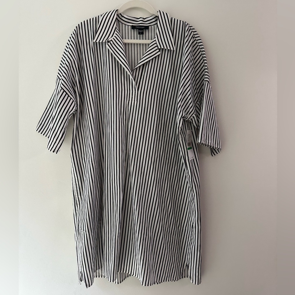 Karen Kane Striped Shirt Dress Size L